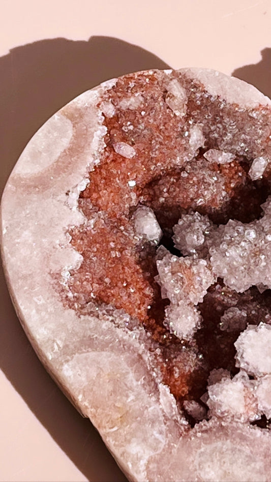 Pink Amethyst Druzy Heart - 210g