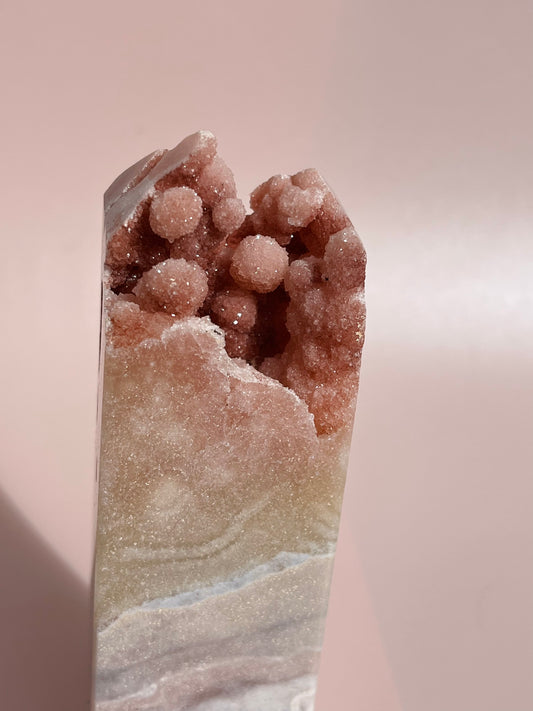 Pink Amethyst Druzy Point Tower - 422g
