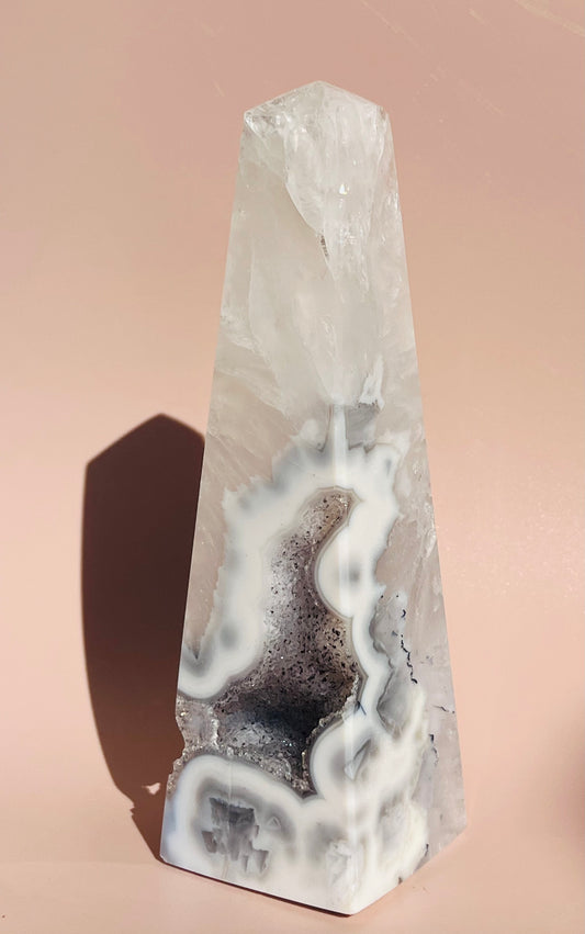 Druzy Agate Obelisk - 584g