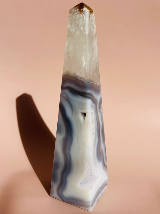 Druzy Agate Obelisk - 469g