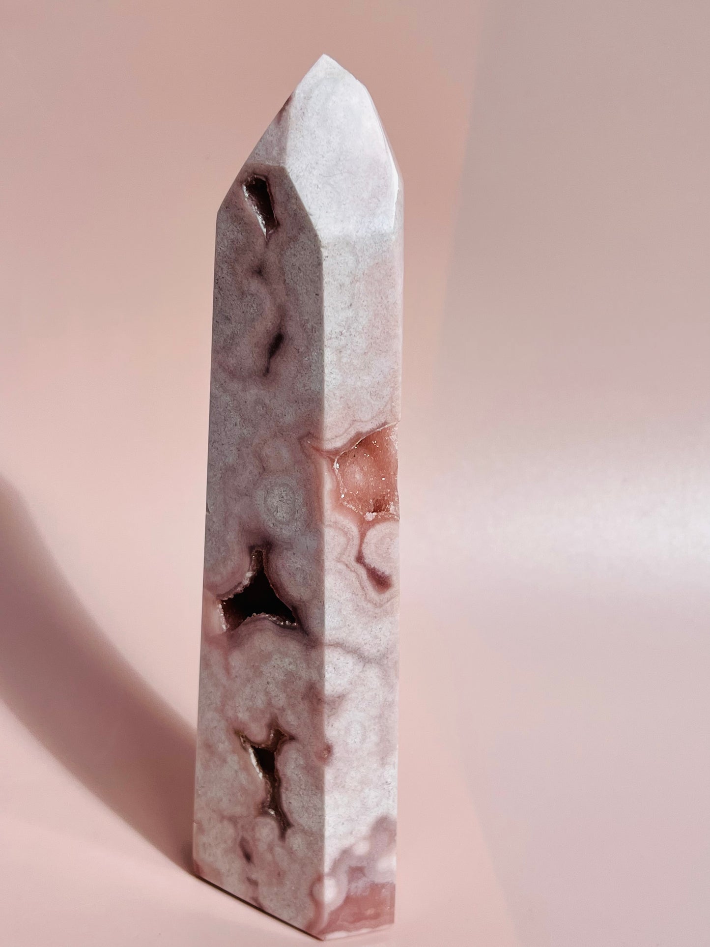 Pink Amethyst Druzy Point Tower - 306g