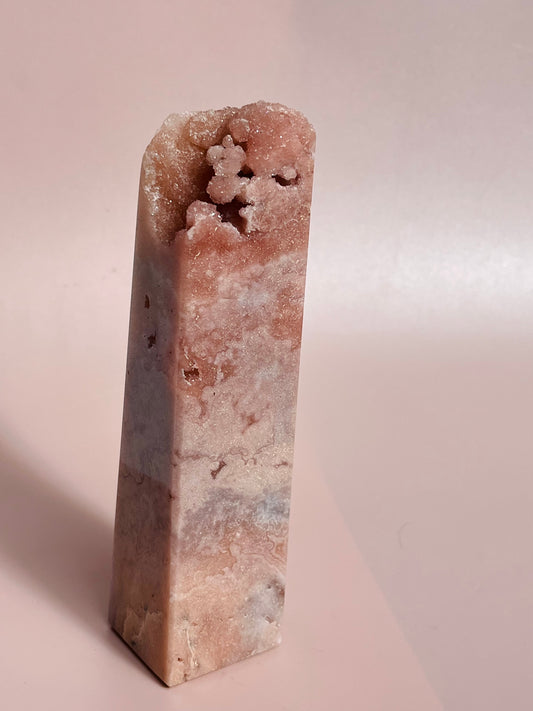 Pink Amethyst Druzy Point Tower - 402g