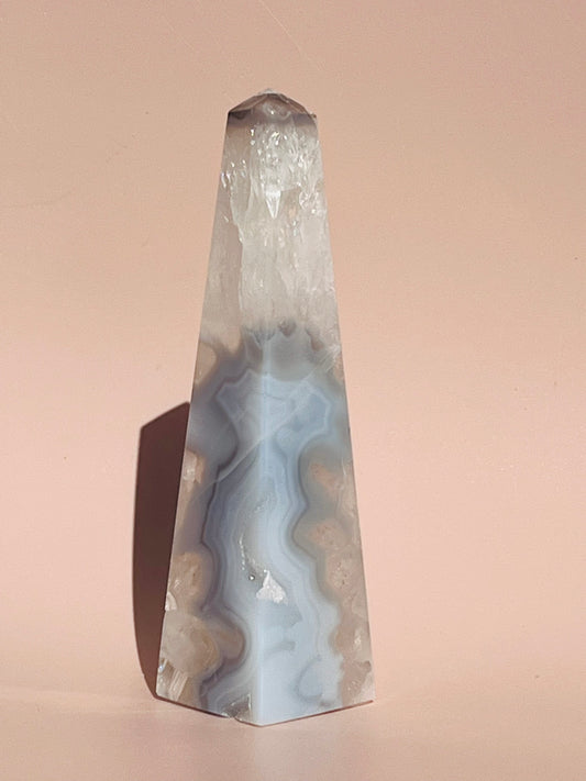 Druzy Agate Obelisk - 384g