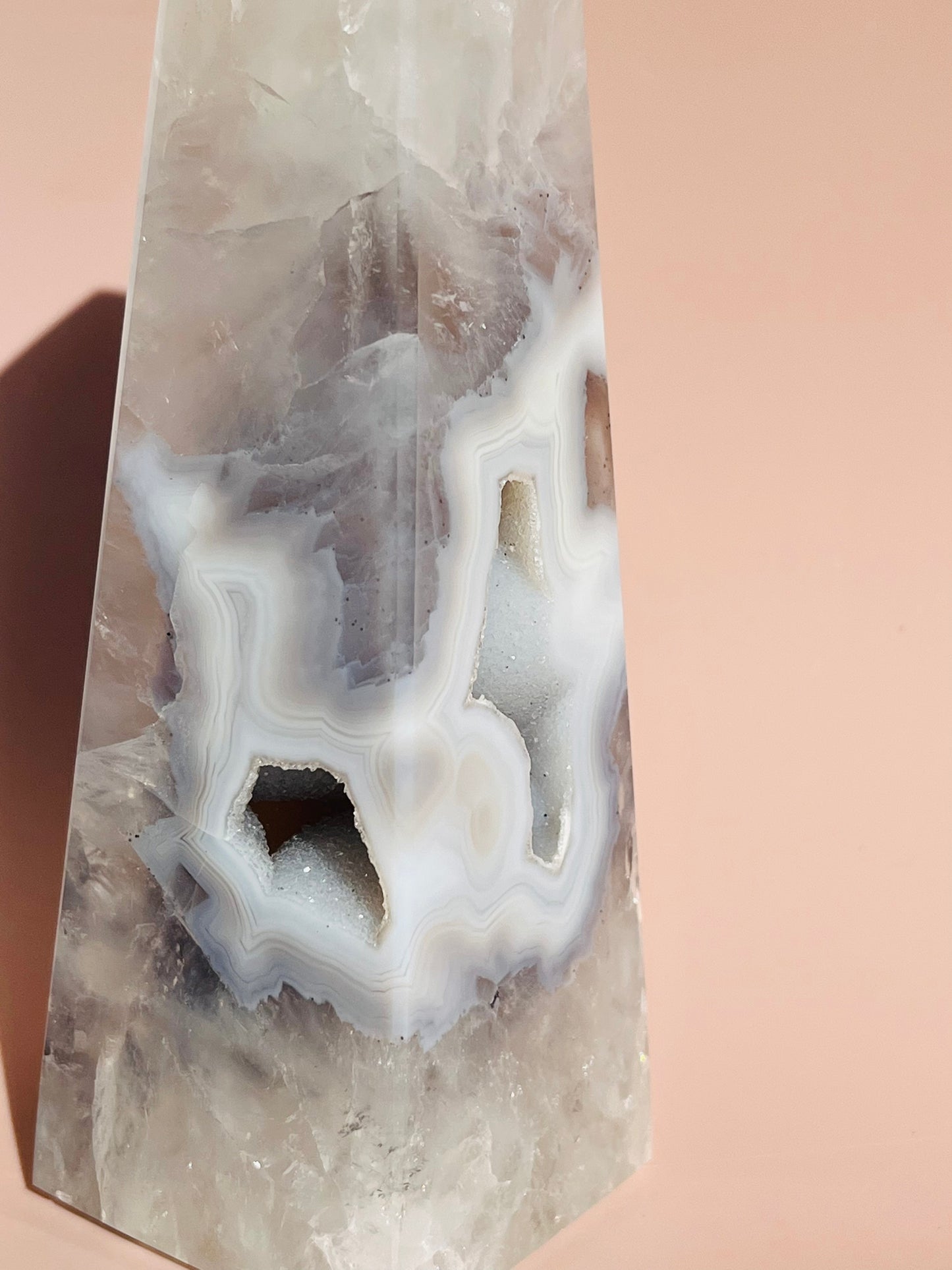 Druzy Agate Obelisk - 783g