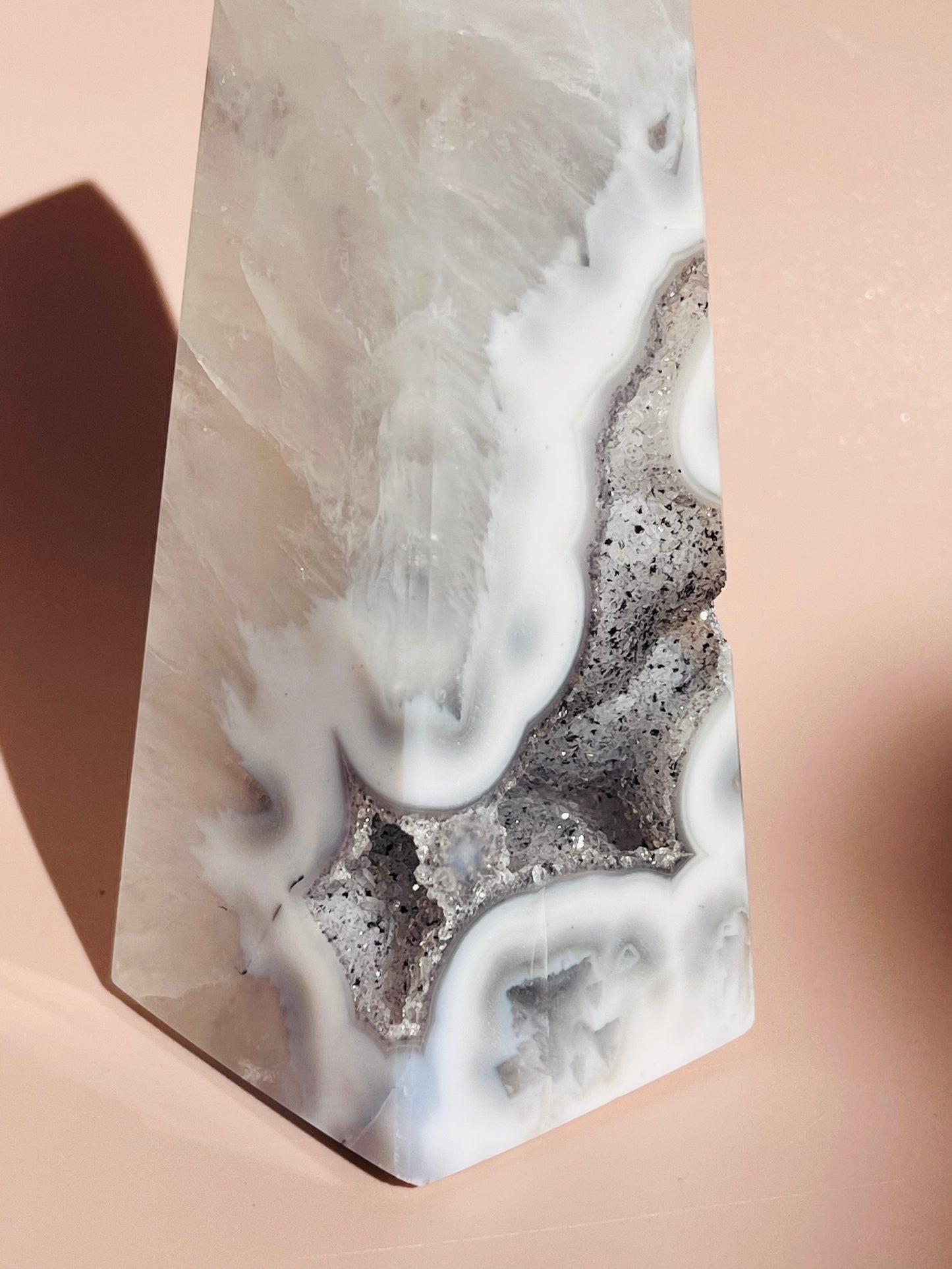 Druzy Agate Obelisk - 584g