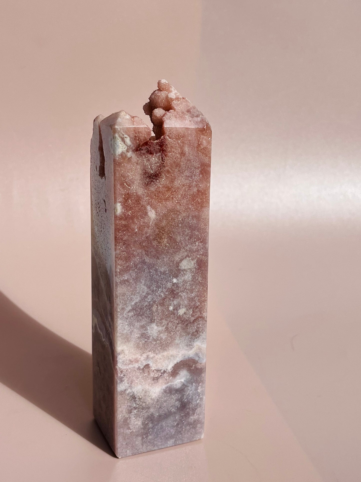 Pink Amethyst Druzy Point Tower - 422g