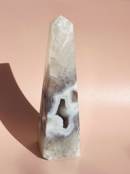 Druzy Agate Obelisk - 783g