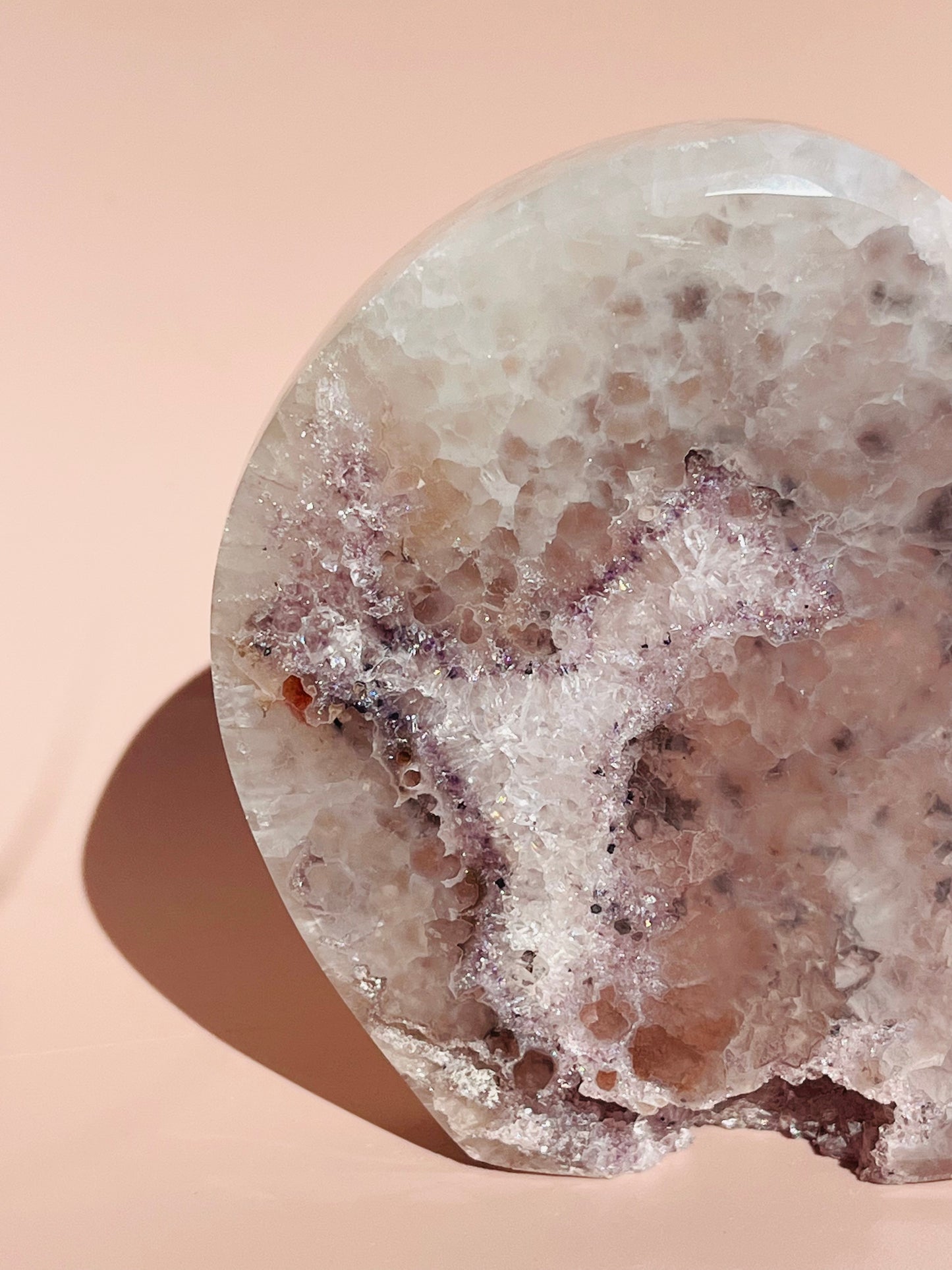 Druzy Agate Heart - 578g RARE Amethyst Inclusions