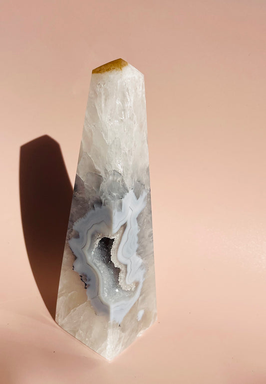 Druzy Agate Obelisk - 641g