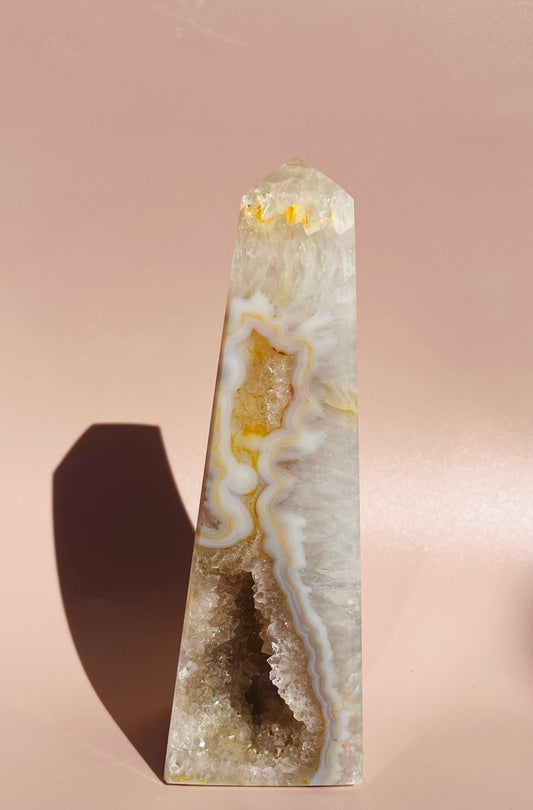 Druzy Agate Obelisk - 598g