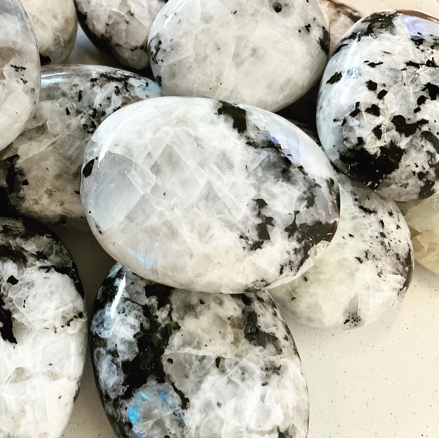 Moonstone palmstones