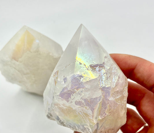 Milky Quartz Aura polished point
