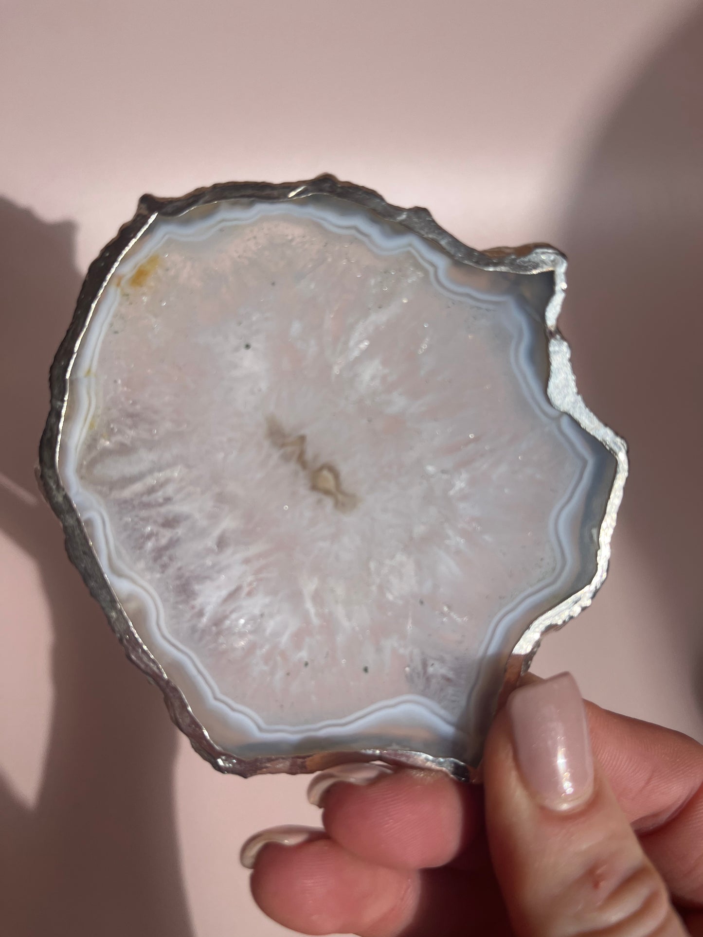 Agate Coaster - Silver Plated