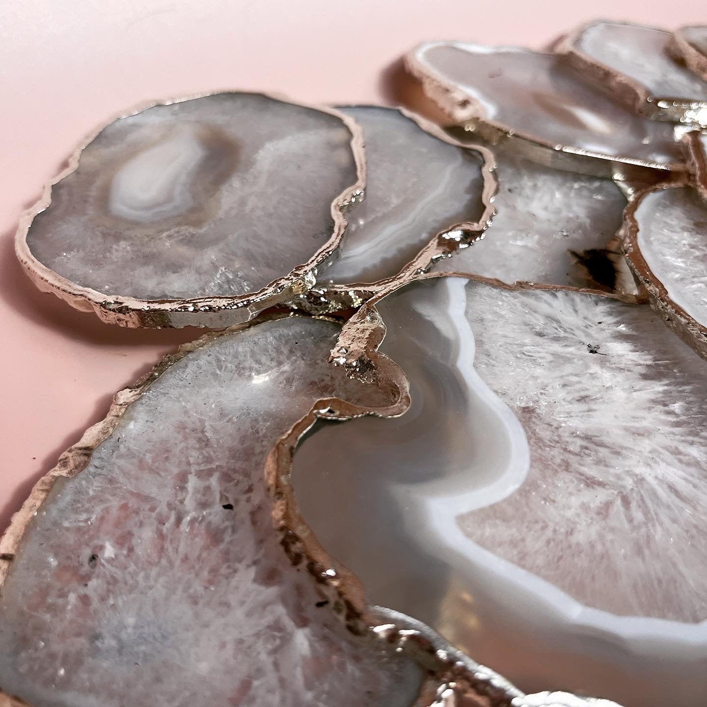 Agate Coaster - Silver Plated