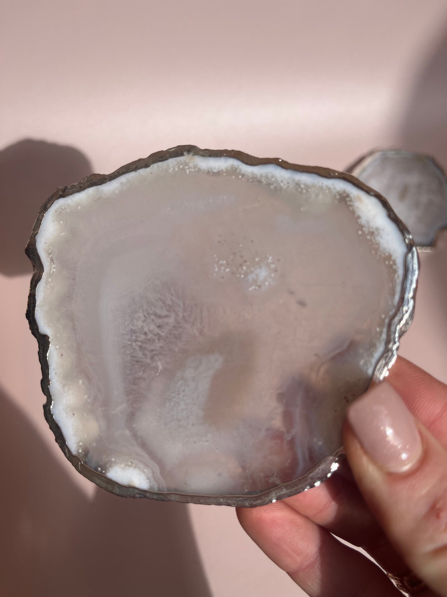 Agate Coaster - Silver Plated